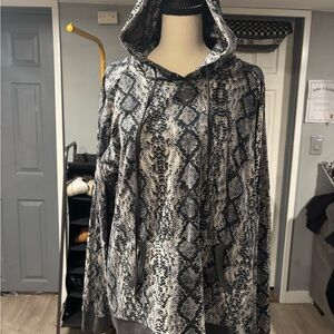 Snakeskin Print Hoodie